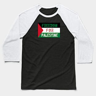 Freedom for Palestine Flag Artwork Baseball T-Shirt